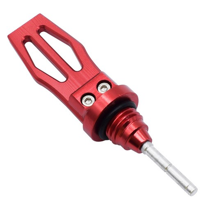#ad Motorcycle Engine Oil Dipstick Cap Plug CNC Crankcase Oil Level Gauge Red $11.94