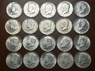 Roll of 20 Kennedy Silver Half Dollars Dated 1964 90% High Grade BU Lot Of Coins