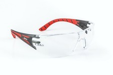 Riley Stream Safety Glasses | Red Frame Anti-Fog UV400 Industrial Work PPE EN16