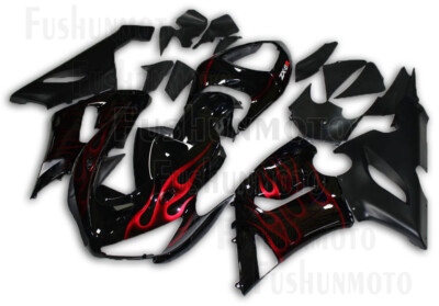 ボディキットパーツ ブラック・レッドトリム Black Red Injection Body Kit Fairing Fit for 2005-2006 Ninja