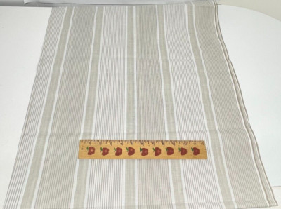 TAN STRIPE on White MULTI-USE Cotton FABRIC  1 7/8 Yards x 44''