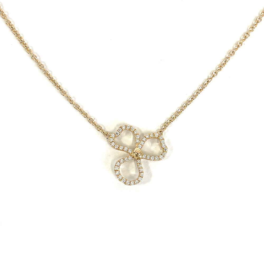 Tiffany & Co. Paper Flower Open Diamond Charm Pendant Necklace