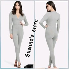 NWT BEBE SIZE XS BASIC KNIT ZIP-UP CATSUIT JUMPSUIT Vegas ready 129
