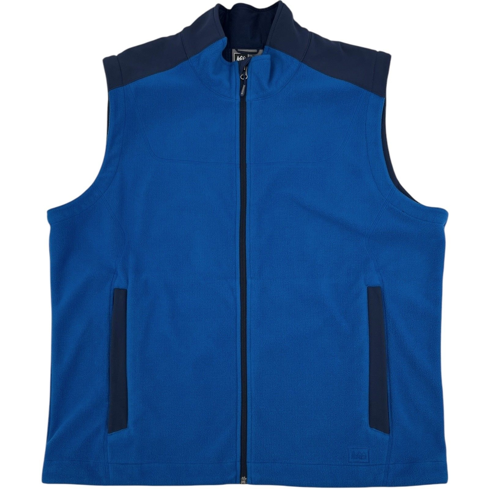 REI Mens Blue Micro Grid Fleece Full Zip Vest XXL