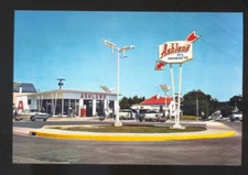 ASHLAND OIL PRODUCTS GAS STATION 1950's CARS ADVERTISING POSTCARD COPY