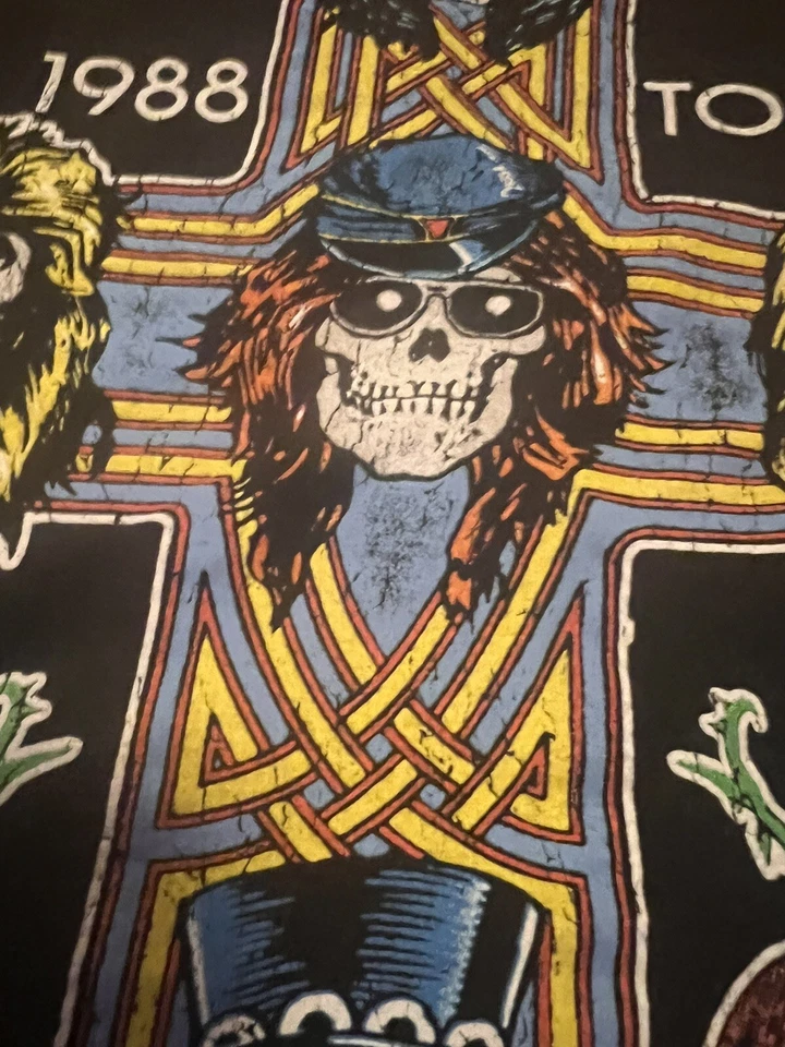 Vintage GUNS N' ROSES Tour T Shirt 1988 Original Appetite For Destruction  - Image 4 of 4