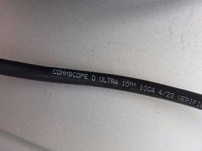 Commscope 10G4 Ultra 10 WebTrak Cat6A U/UTP Plenum Network FEP Cable Black/100ft
