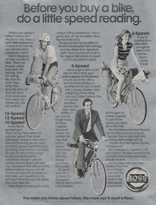 1981 Vintage Print Ad Ross Before you buy a bike do a little speed reading more