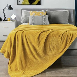Mustard Yellow Light Blanket Throw Size Soft and Warm ...