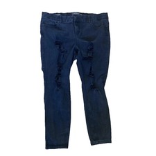 Torrid Jeans Womens 22 Reg Black Premium Stretch Bombshell Skinny Distressed