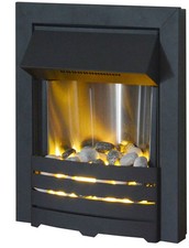 ELECTRIC BLACK MODERN 2KW LED FIREPLACE WALL INSET INSERT PEBBLE FIRE SURROUND