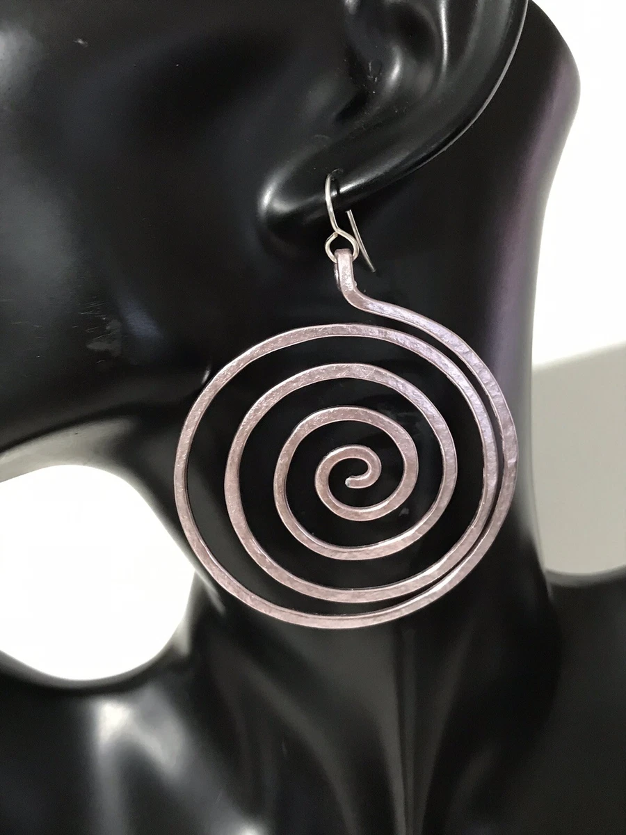 Hammered shop metal earrings