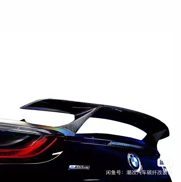 For BMW i8 Coupe real Carbon Fiber Rear Boot Trunk Wing Lip Spoiler 2014-2020 - Image 3 of 4