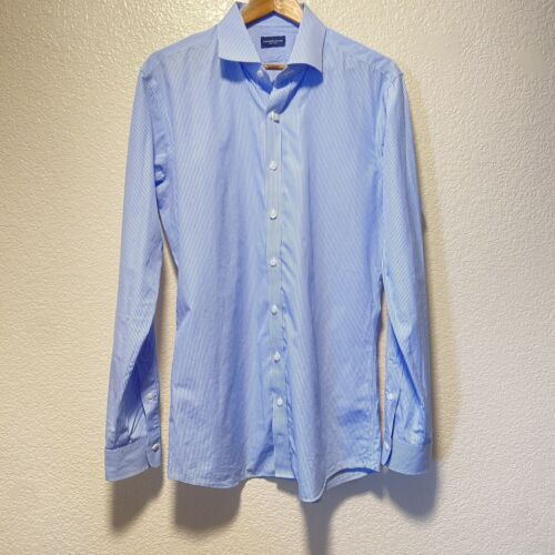 Proper Cloth men’s button up striped dress shirt medium - Afbeelding 1 van 5