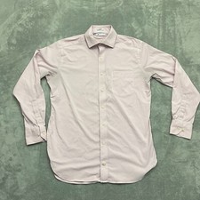 Peter Millar Pink White Checker Lightweight Stretch Long Sleeve Mens Shirt 16 L