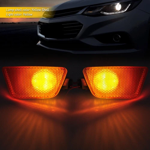 Side Marker Light Lamp w/Bulbs For Chevy Cruze 2011-2015 Front Bumper Reflector - Bild 2 von 10