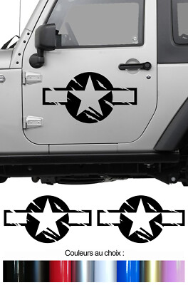 2 x ARMY US STAR MILITARY 73cmX40cm SUV 4x4 4WD STICKER AB066