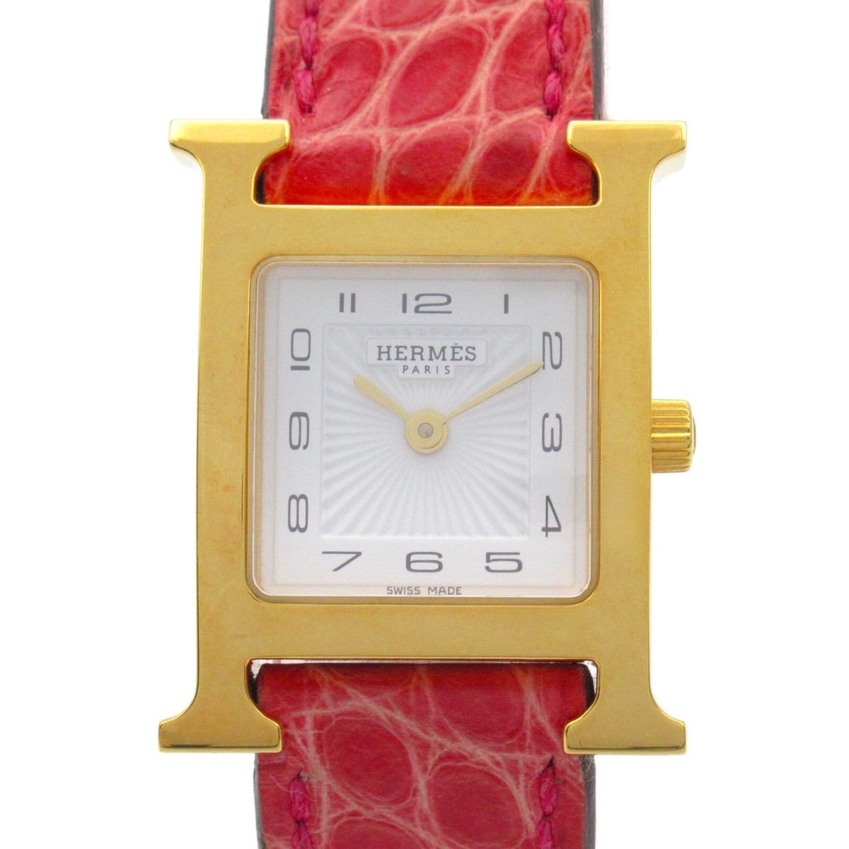 HERMES H watch Wrist Watch HH1.201 Quartz Gold Plated HERMES H watch Wrist Watch HH1.201 Quartz Gold Plated
