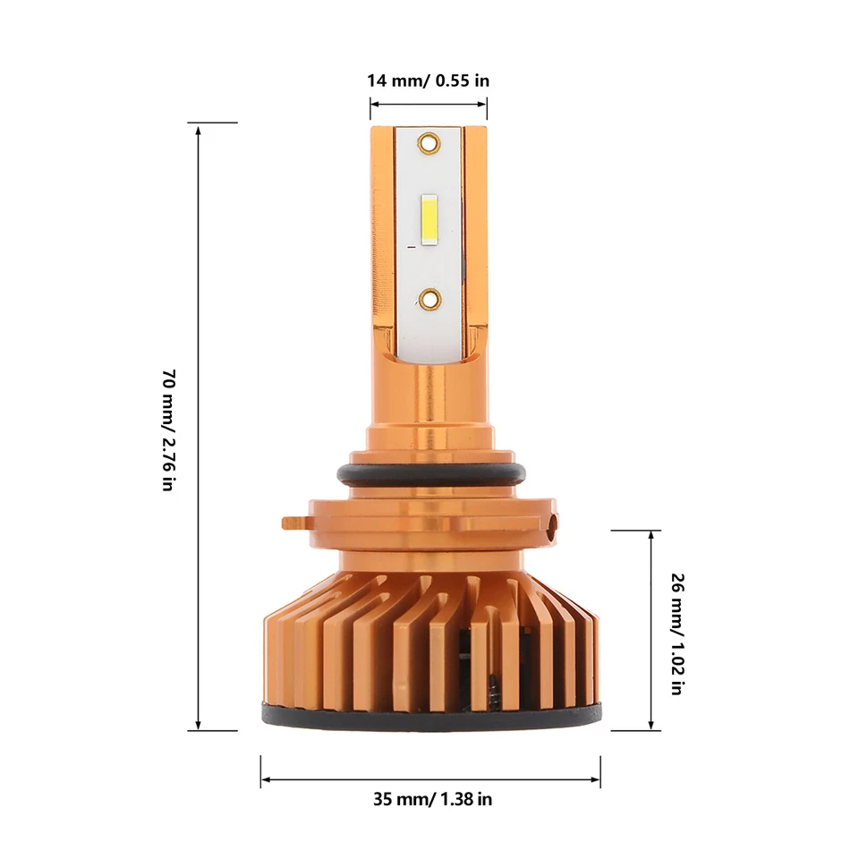 AUXBEAM 9006 HB4 LED Headlight Conversion Bulb Low Beam Super Bright 6000K White - Image 3 of 4