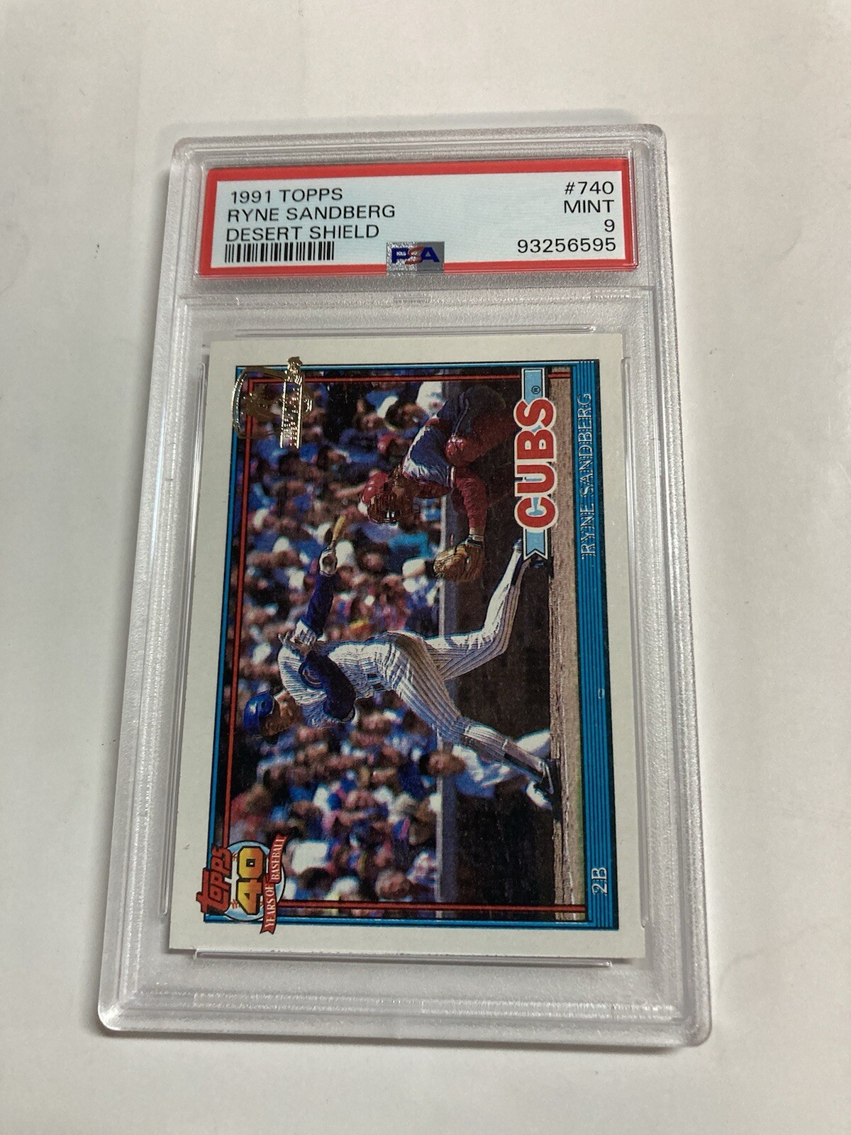 Psa 9 1991 Topps Desert shield Ryne Sandberg Chicago Cubs #740