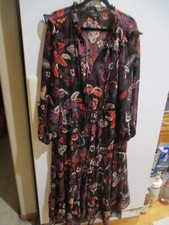 Maia Dress Floral Boho Romantic easycare chiffon poly 14 L