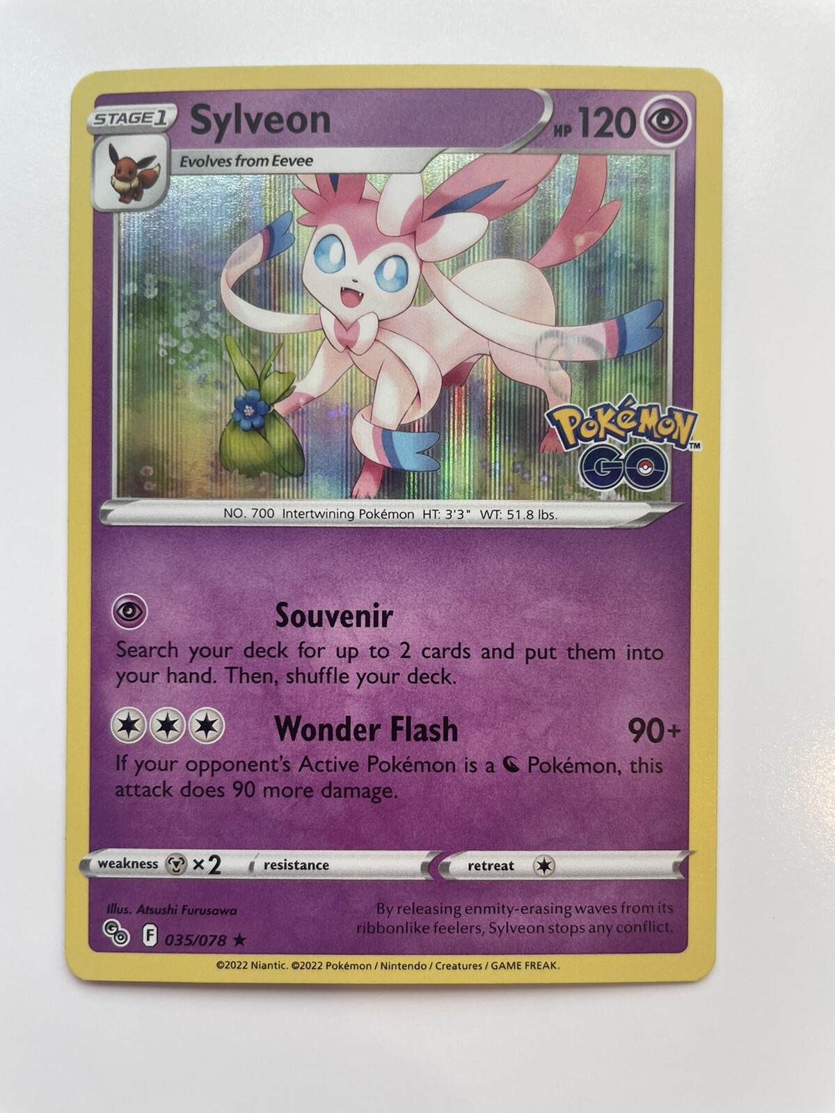 Pok%C3%A9mon+TCG+Sylveon+Pokemon+Go+035%2F078+Reverse+Holo+Holo+Rare ...