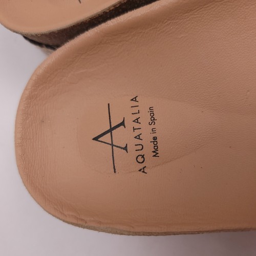 Aquatalia Womens Ariana Leather Crossover Platform Sandals Shoes Cream Size 9 - Picture 5 of 6