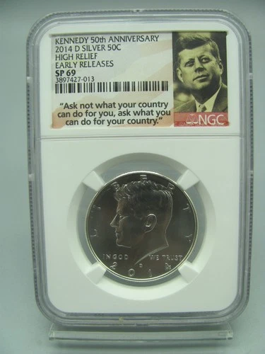 2014-D Silver Kennedy Half Dollar High Relief NGC SP 69 Early Releases