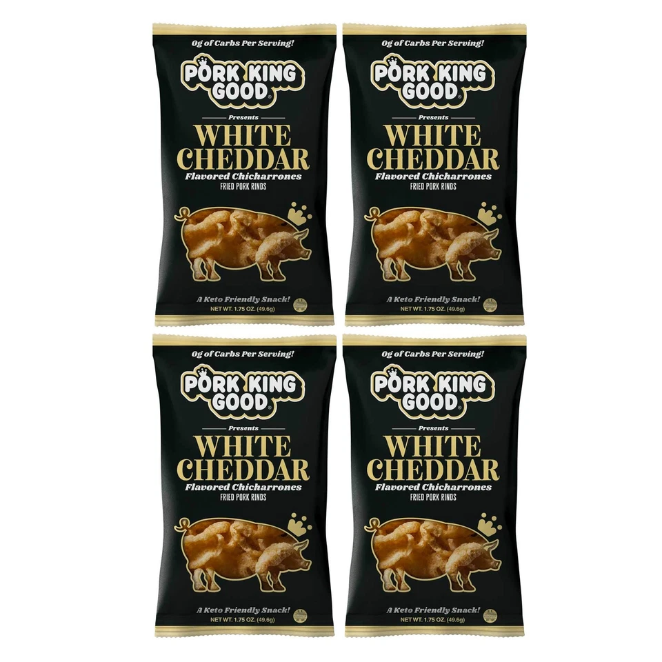 Pork King Good Rinds (Chicharrones) (White Cheddar, Pack de 4) Foto 2 de 4