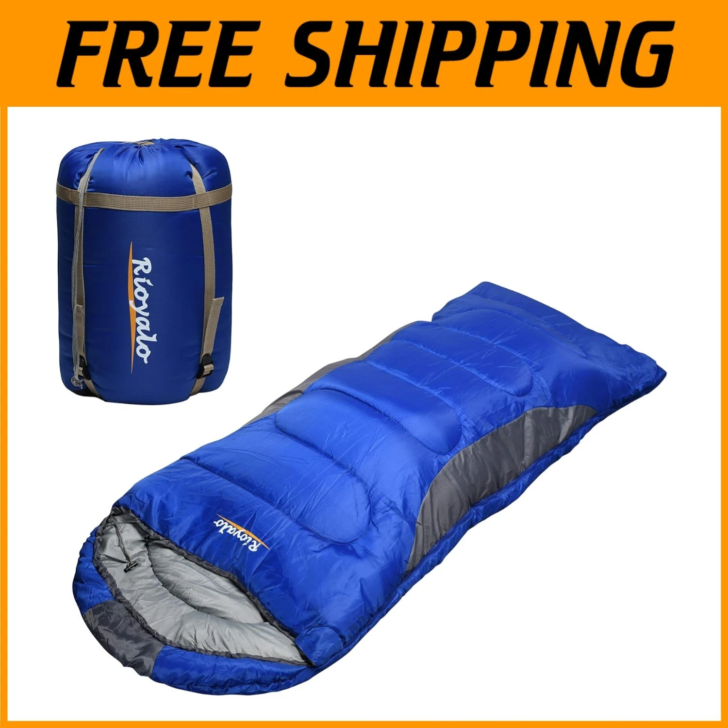 450GSM Camping Sleeping Bag - Lightweight & Spacious