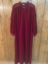 Vintage Gillian O'Malley Velour Cottagecore Partial Zip Robe w/ Pockets, Sz. Lg