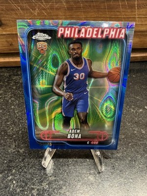 2024-25 Topps Chrome - Adem Bona #183 Blue Lava Refractor /75 (RC)