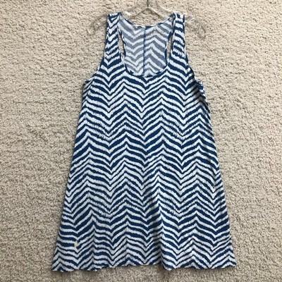 Lilly Pulitzer Dress Large Adult Blue Zebron Melle Mini Sleeveless A Line Womens