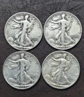 Liberty Walking Half Dollar 90% Silver Lot Of Four 1941-D 1942-D 1943-P 1944-P