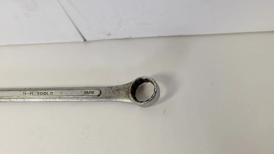 S-K Tools C-26 USA 12 Point 13/16" Combination Wrench 10" Long - Chrome - Forged - Image 2 of 4