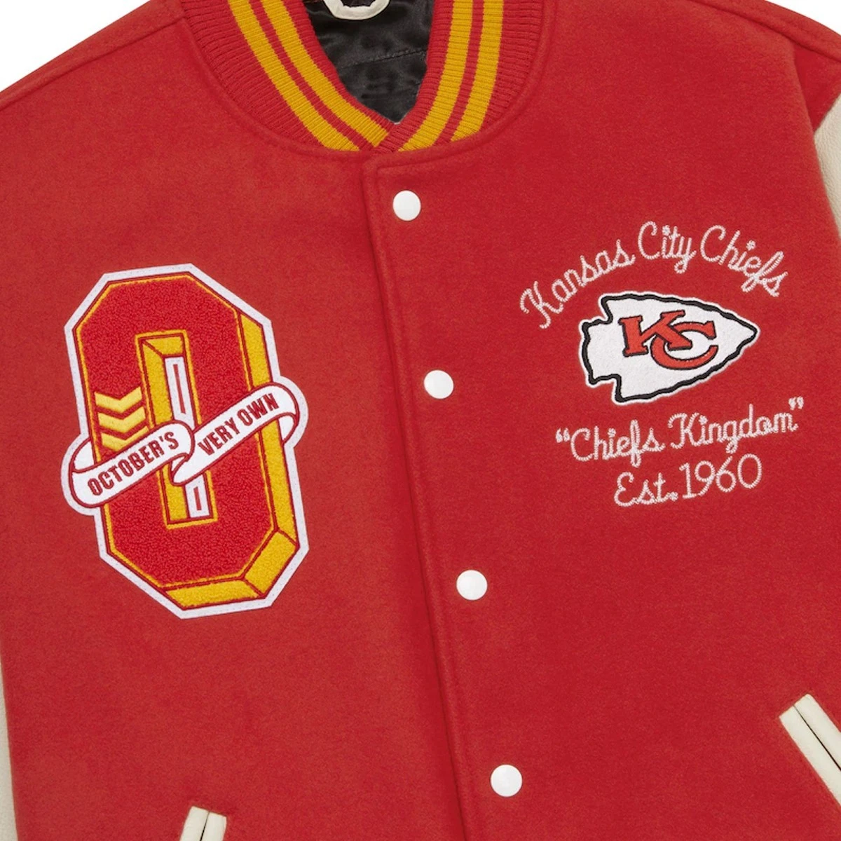 Mens Red Kansas City Chiefs Full-Snap Varsity Jacket