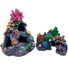 Tfwadmx Aquarium Coral Decoration Resin Fish Tank Hiding Mountain Cave Betta ...
