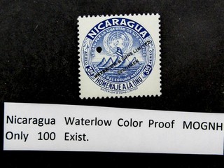 nystamps Nicaragua Stamp Waterlow Color Proof MNH €300 Only 100 Exist G21y488