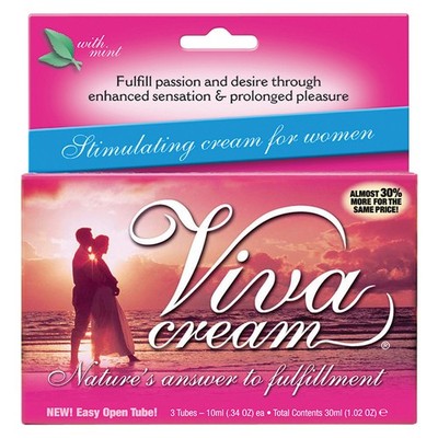 Viva Cream 3 Tube Pack - Female Stimulating Clitoral Sex Enhancement Gel