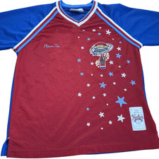 B15- Platinum Fubu Harlem Globetrotters Red Basketball Jersey Kids Sz Lg 16/18 