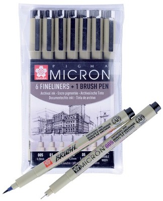 SAKURA Fineliner PIGMA MICRON 6+1 Etui schwarz