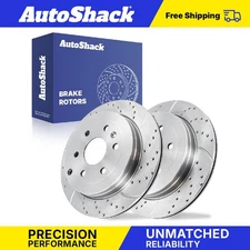 Rear Drilled Slotted Brake Rotors for GMC Acadia 2009-2017 Chevy Traverse