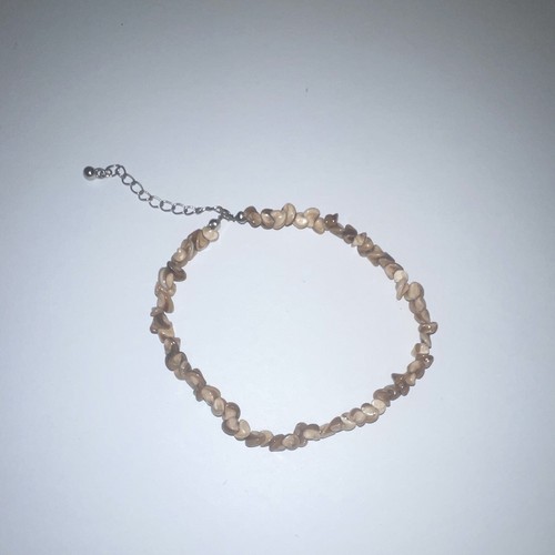 Small Polished River Rock Bracelet Neutral Tones Natural Stone