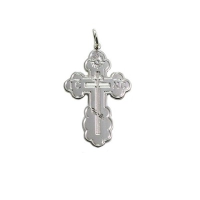 Sterling Silver Small Three-Barred St. Olga Cross Pendant for Women Girls boys