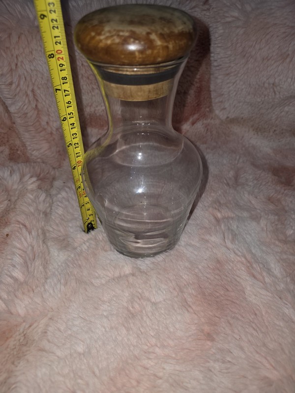 Vintage Dolphin Glass Decanter with Teakwood Lid - Thailand