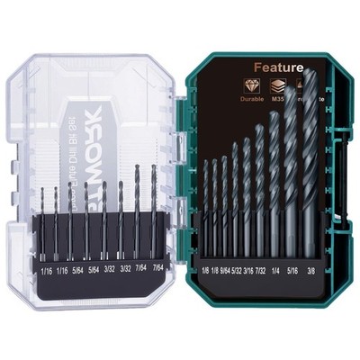 Bestwork 3-Flute Cobalt Drill Bit Set, M35 Metal Drill Bits for Metal and Ste...