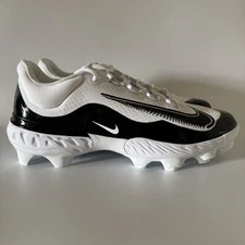 Nike Men’s 13 Alpha Huarache Elite 4 MCS Baseball Cleats White/Black FD6255-101