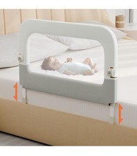 Bed Guard Rail for Toddlers - 32inch Folding up  Adjustable Heights Baby Bed