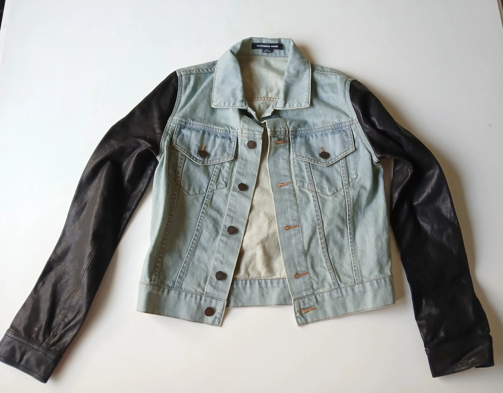 Alexander Wang: giacca manica in denim e pelle dal 2009 taglia 2