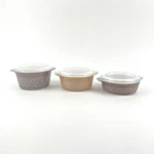 Vintage Pyrex Woodland Casserole Dish Set 471-B, 472-B, 473-B w/Lids